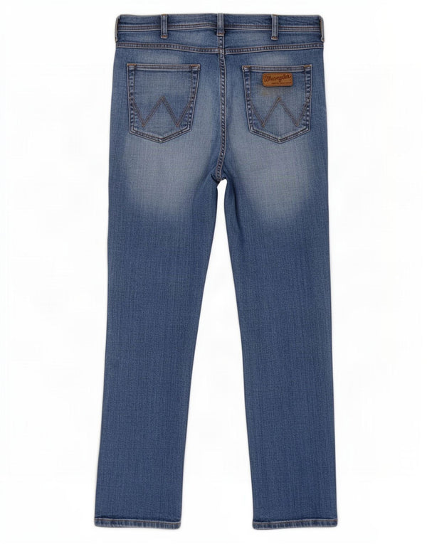 Jeans dritti elasticizzati Wrangler Arizona W34 L32 da uomo in cotone blu