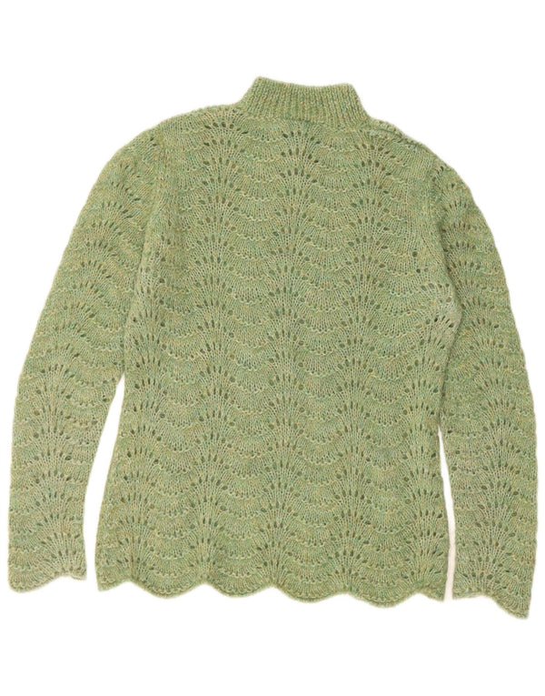 Vintage Womens Turtle Neck Jumper Sweater UK 12 Medium Green