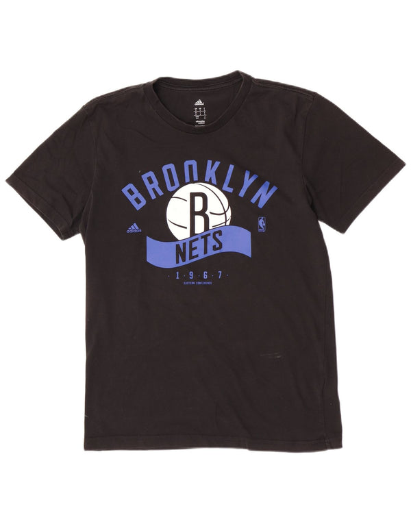 Camiseta Adidas Masculina Brooklyn Nets Graphic Top Pequeno Preto Esportivo