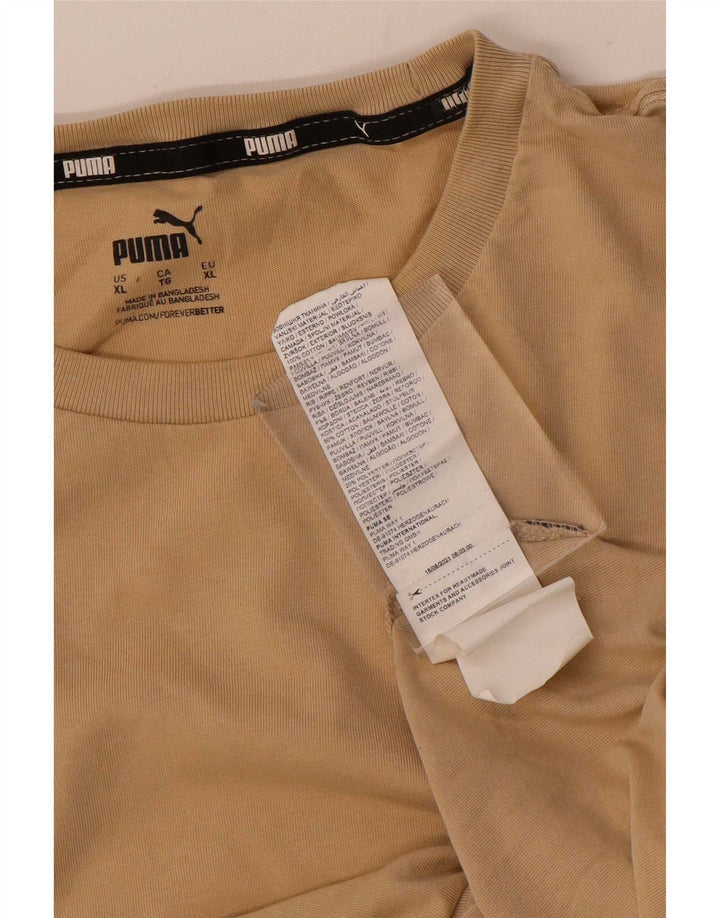 Puma Mens T-Shirt Top XL Beige Cotton