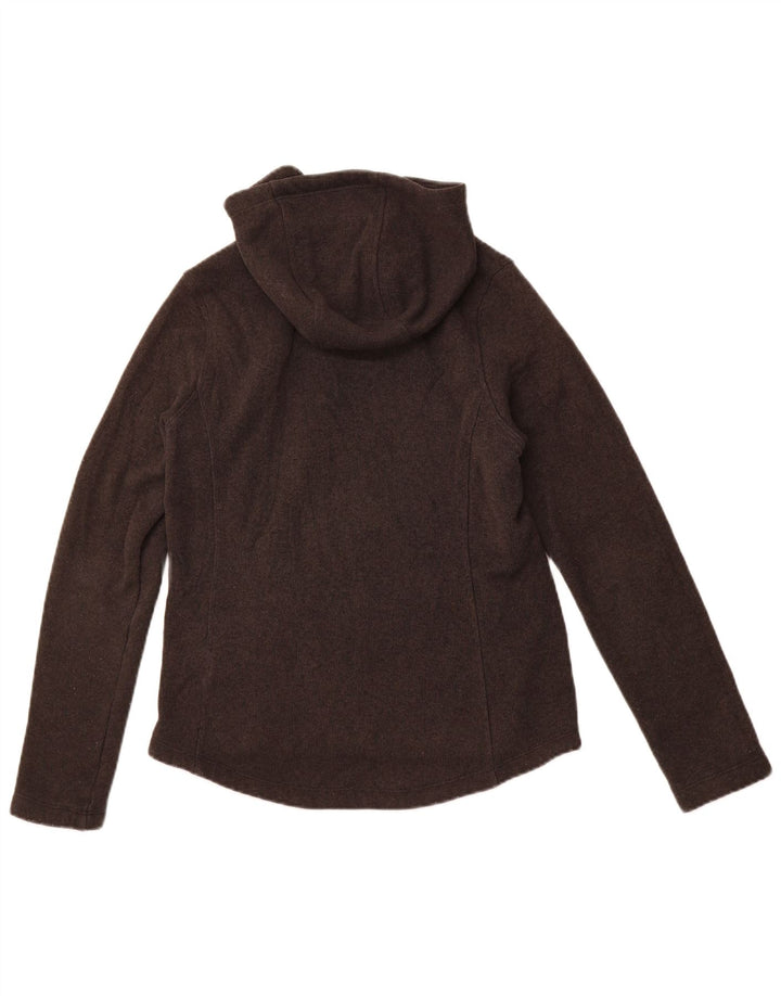 THE NORTH FACE Womens Button Neck Hoodie Jumper UK 10 Small Grey Polyester