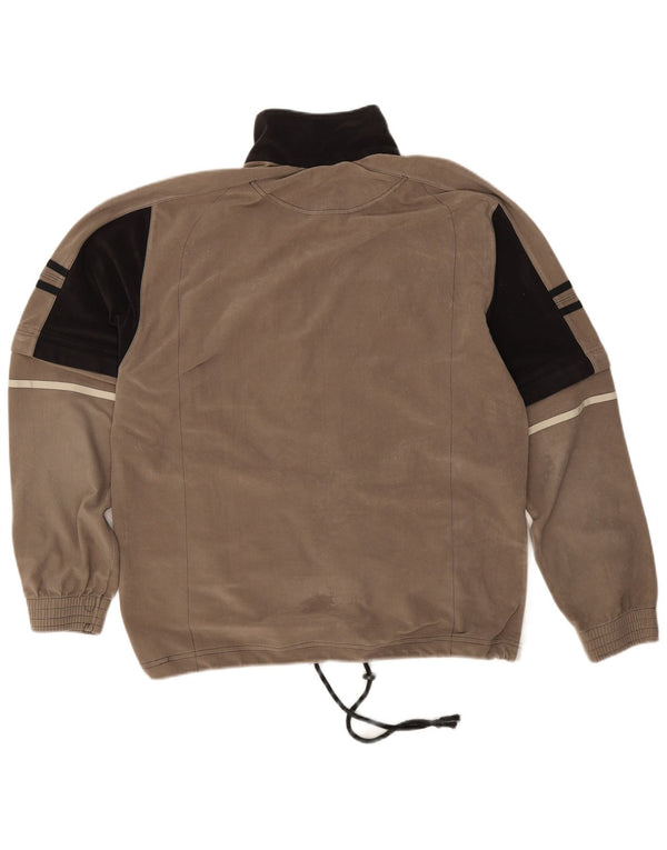 Lotto Mens Velour Tracksuit Top Jacket UK 40/42 Large Beige Colourblock