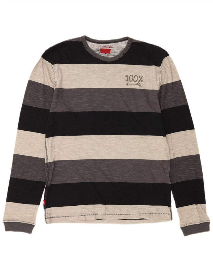 Levi's Mens Graphic Top Long Sleeve Large Multicoloured Striped Cotton