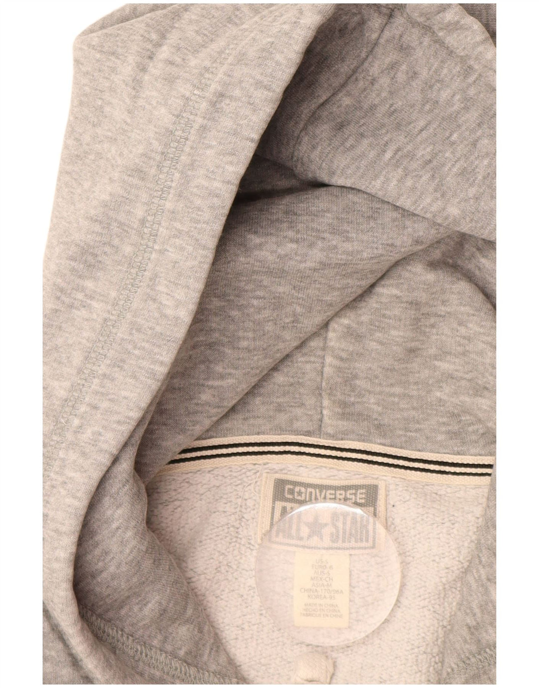 CONVERSE Mens All Star Zip Hoodie Sweater Small Grey Cotton