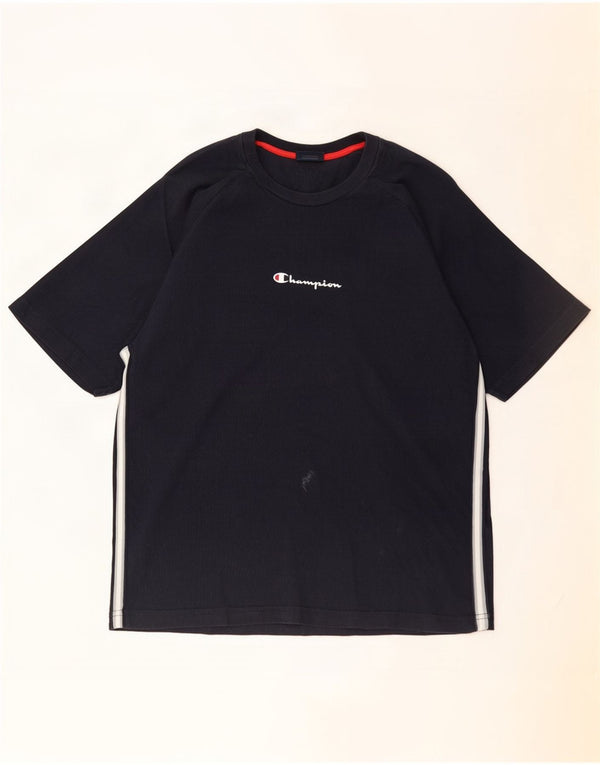 Champion Mens T-Shirt Top Large Navy Blue Cotton