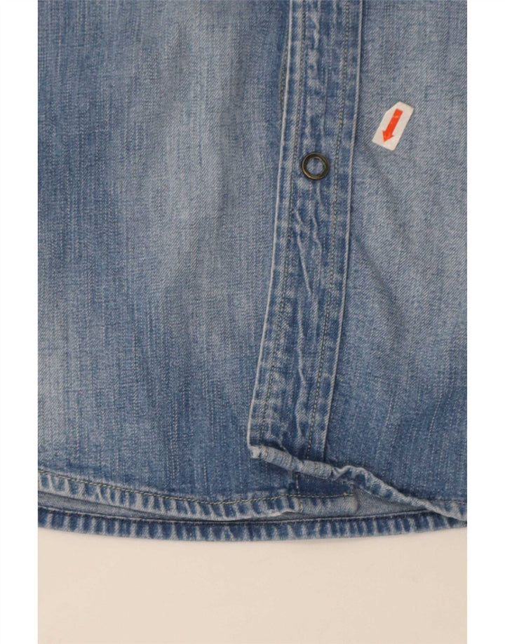 Lee Mens Short Sleeve Denim Shirt Large Blue Cotton