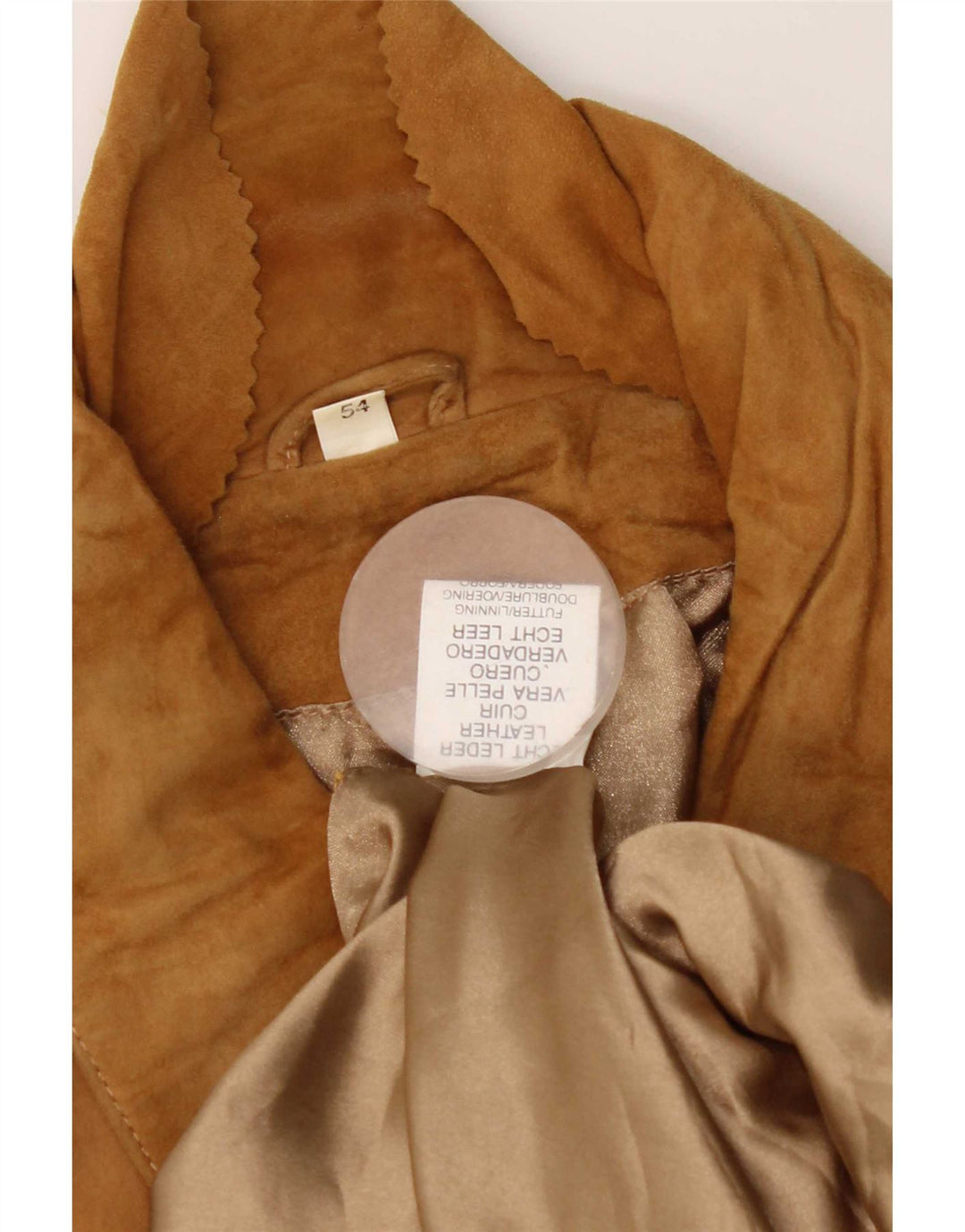 Jaqueta masculina vintage de camurça EU 54 XL couro bege