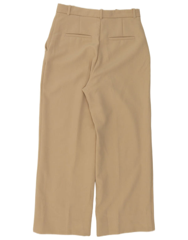 Zara Kvinder Højtaljede Chinobukser med brede ben Medium W30 L28 Beige