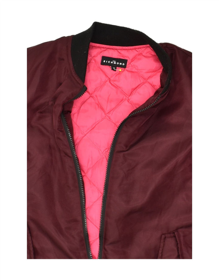 RICHMOND Girls Graphic Padded Coat 11-12 Years Burgundy Polyamide | Vintage Richmond | Thrift | Second-Hand Richmond | Used Clothing | Messina Hembry 