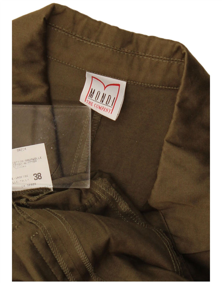 MONDI Dame ærmeløs 4-knaps blazerjakke EU 38 Medium Khaki Bomuld
