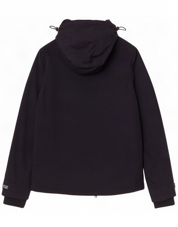 Jack Wills Giacca a vento con cappuccio da donna UK 8 Small Blu Navy Nylon