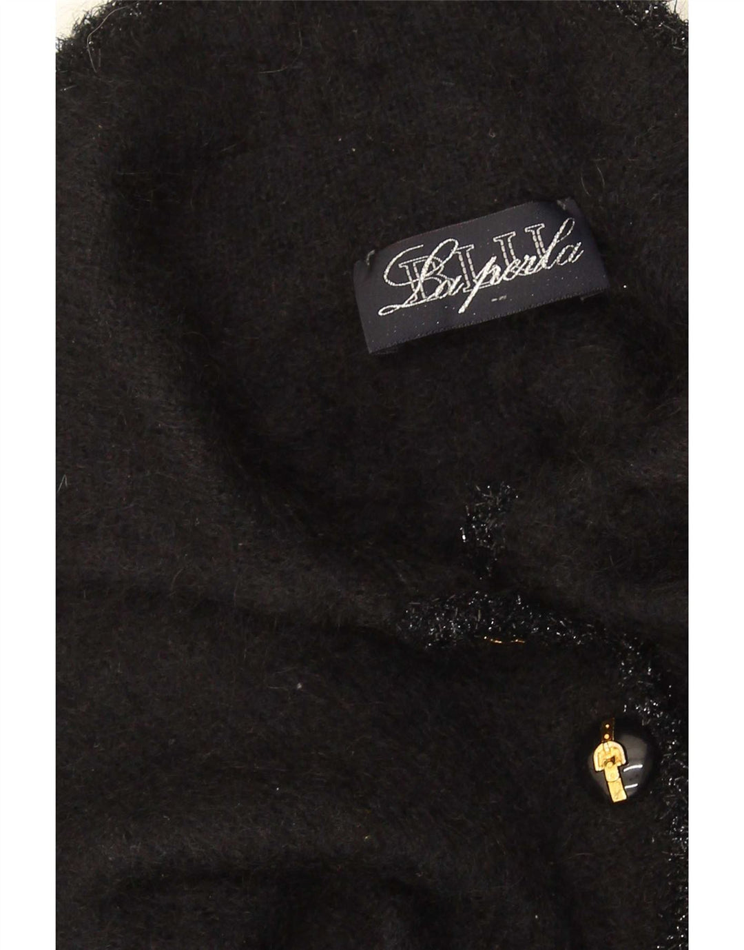 La Perla Womens Cardigan Sweater UK 12 Medium Black Mohair