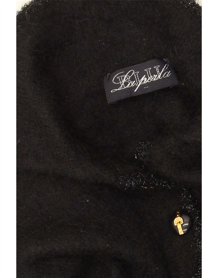 La Perla Womens Cardigan Sweater UK 12 Medium Black Mohair