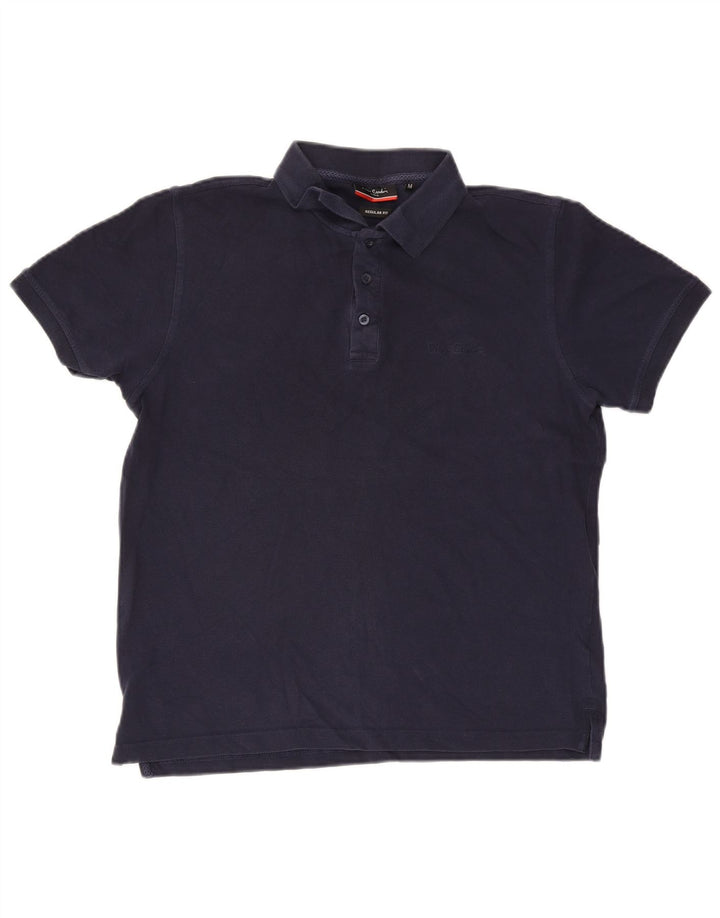 Pierre Cardin Mens Regular Fit Polo Shirt Medium Navy Blue Cotton