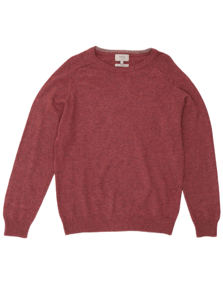 Marks & Spencer Herre Boat Neck Jumper Sweater Medium Bourgogne lammeuld