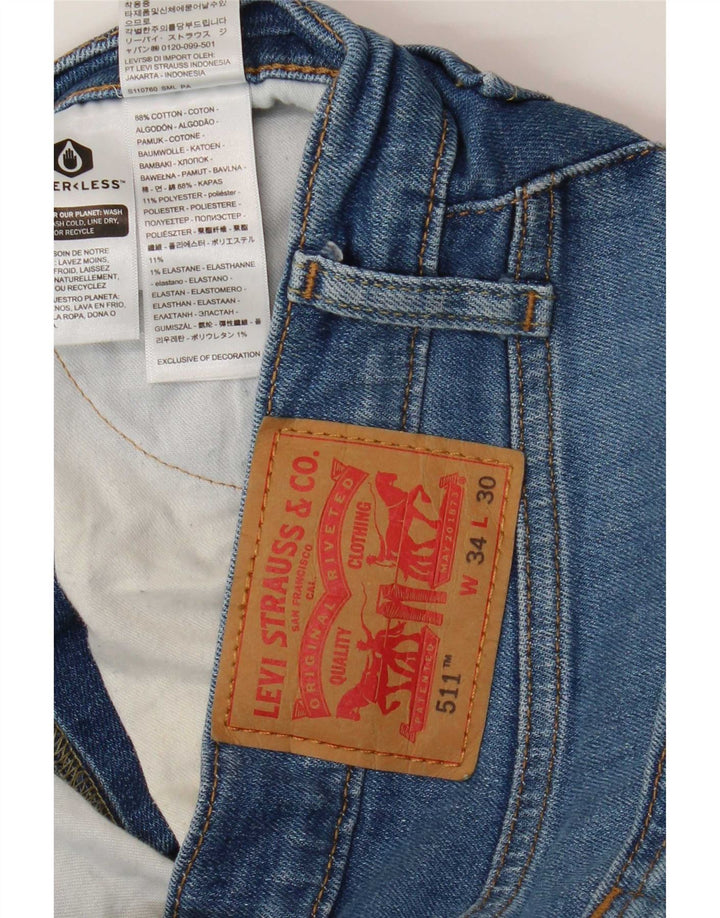 Levi's Hombre 511 Slim Jeans W34 L30 Algodón Azul