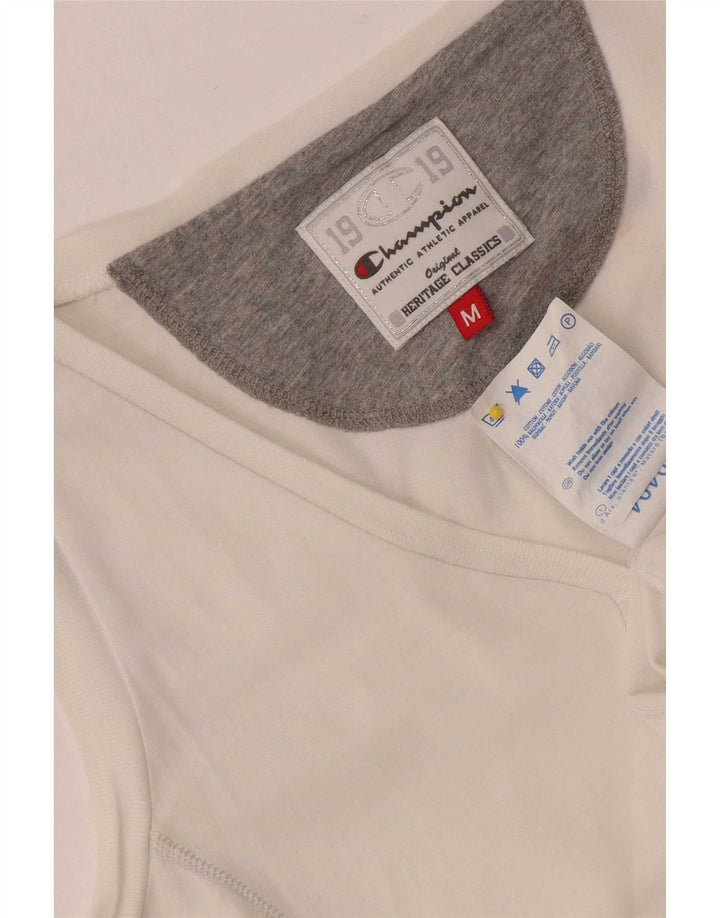 Champion Womens Heritage Classics Vest Top UK 12 Μεσαίο λευκό βαμβακερό