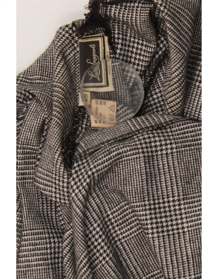 Luisa Spagnoli Womens Long Sleeve Maxi Dress IT 46 Large Grey Houndstooth