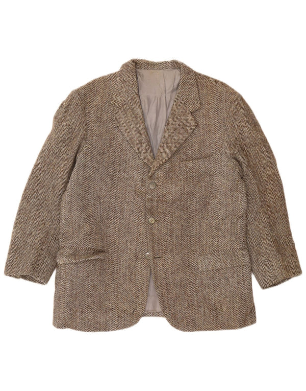 Harris Tweed Chaqueta tipo blazer de 3 botones para hombre UK 38 Gris medio Espiga