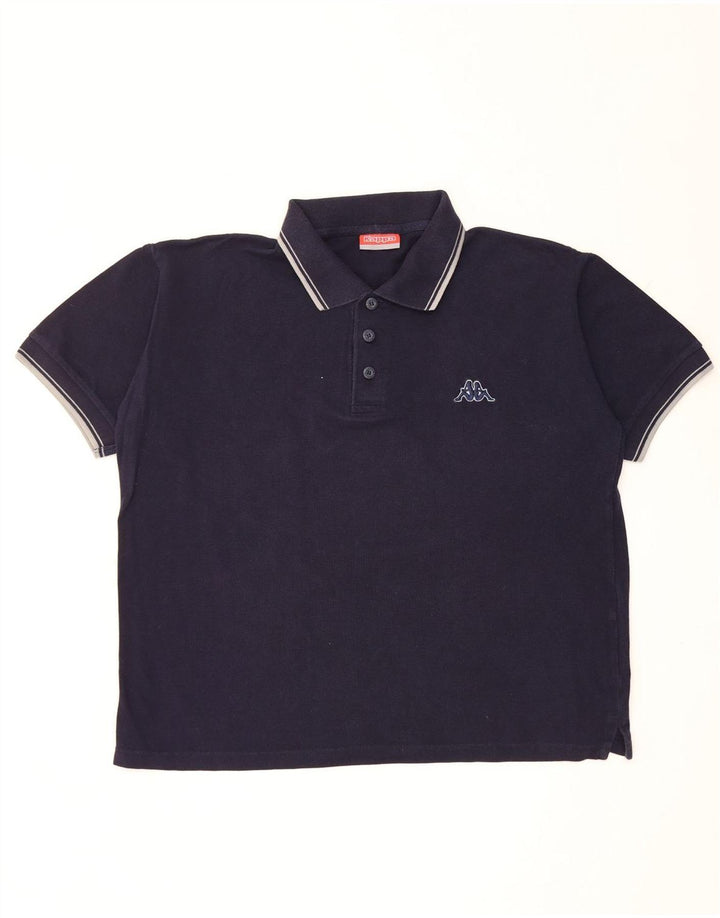 Polo Kappa Uomo Large Blu Navy in cotone