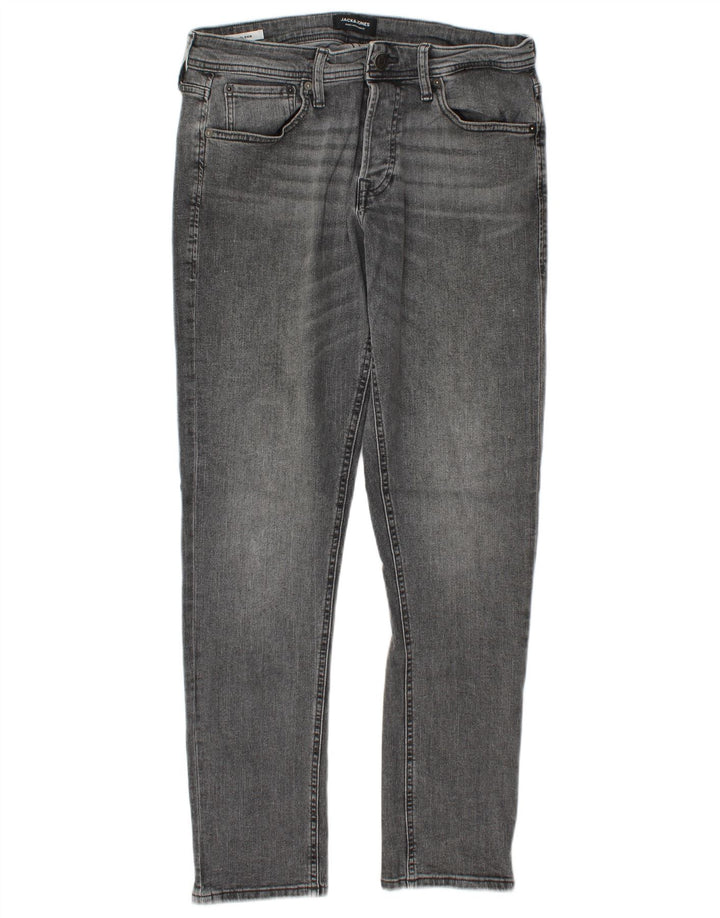 Jack & Jones Mens GLENN Slim Jeans W32 L32 Grey Cotton