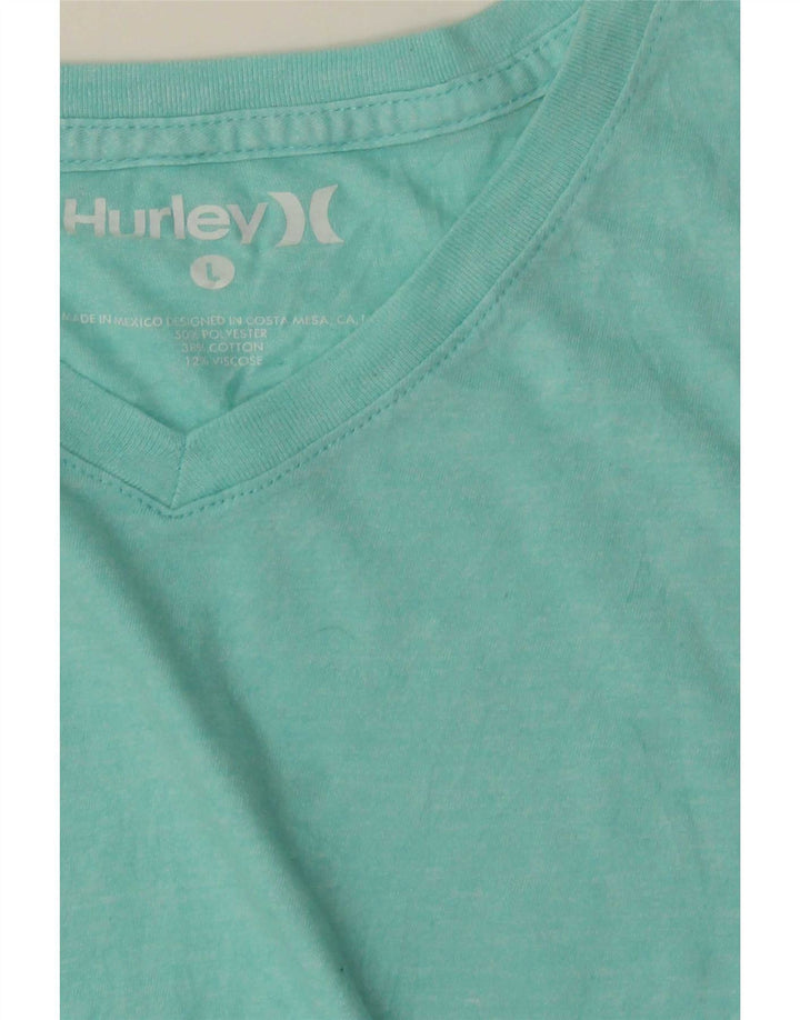 Hurley Herren T-Shirt Top Large Türkis Polyester