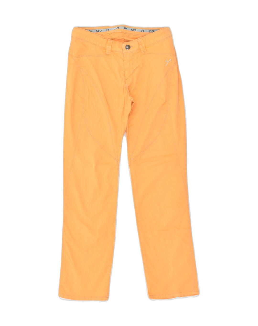 VINTAGE Womens Straight Casual Trousers W28 L28  Yellow Cotton | Vintage Vintage | Thrift | Second-Hand Vintage | Used Clothing | Messina Hembry 