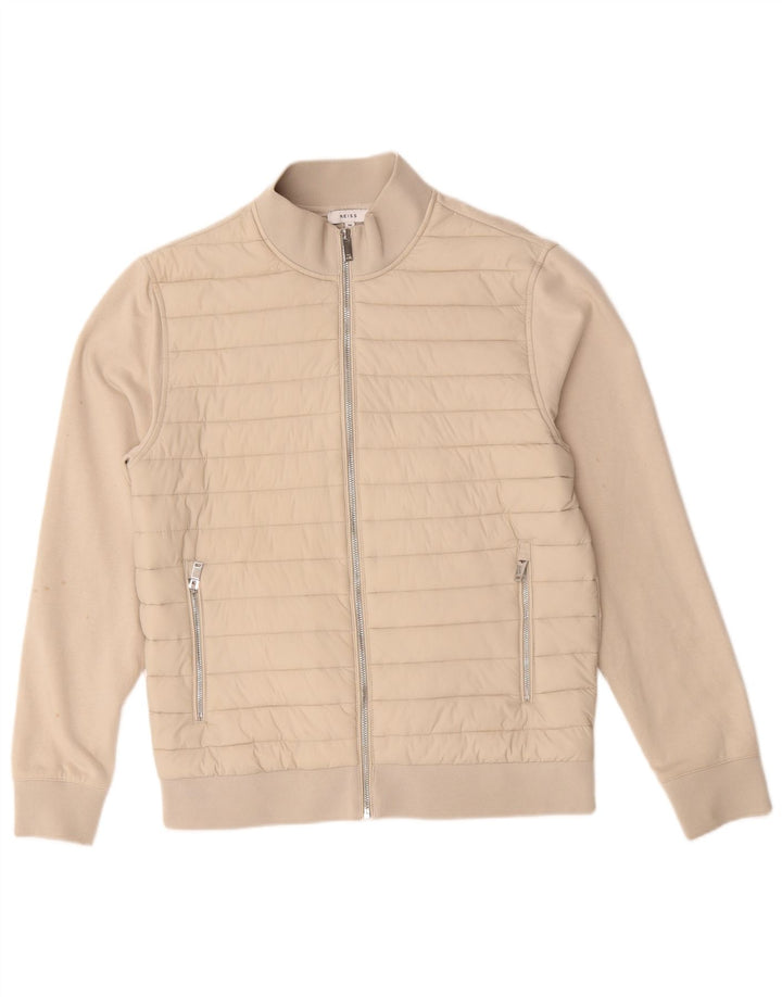 Reiss Veste De Survêtement Rembourrée Homme Beige Moyen Coton
