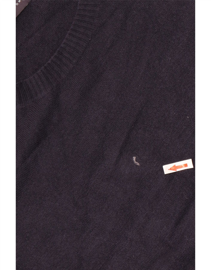 Marks & Spencer Womens Boat Neck Jumper Sweater UK 12 Medium Navy Blue