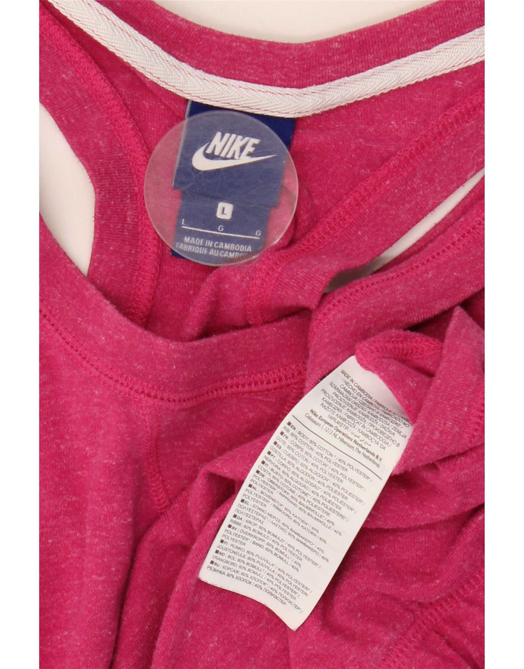 Nike Womens Sleeveless Playsuit UK 16 Large  Pink Cotton
