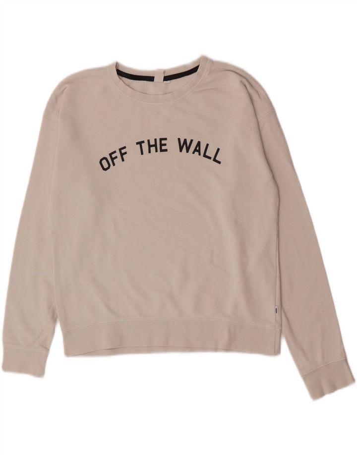 Vans Womens Graphic Sweatshirt Jumper UK 10 Small White Cotton