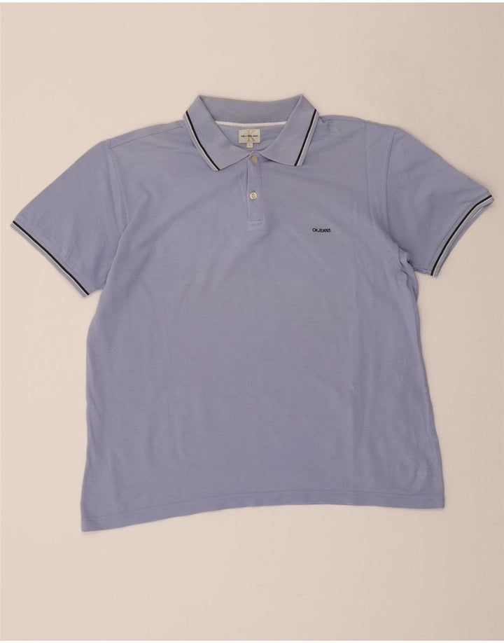 CALVIN KLEIN Mens Polo Shirt XL Blue Cotton Vintage Calvin Klein and Second-Hand Calvin Klein from Messina Hembry 