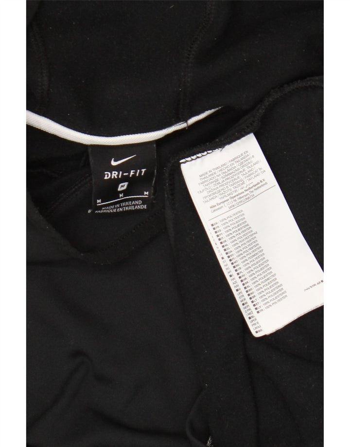 Nike Mens Dri Fit Hooded Top Long Sleeve Medium Black Colourblock Polyester