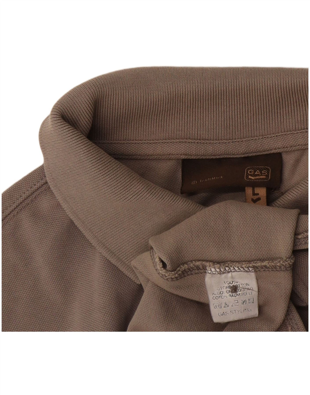 Gas Mens Polo Shirt Large Grey Cotton