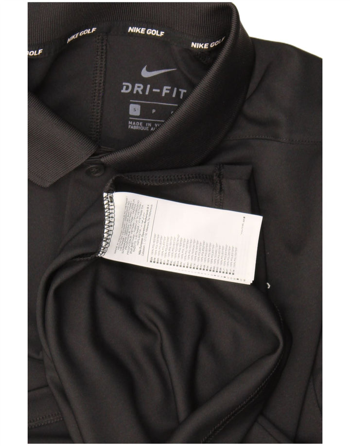 Nike Herre Dri Fit grafisk poloskjorte lille sort polyester