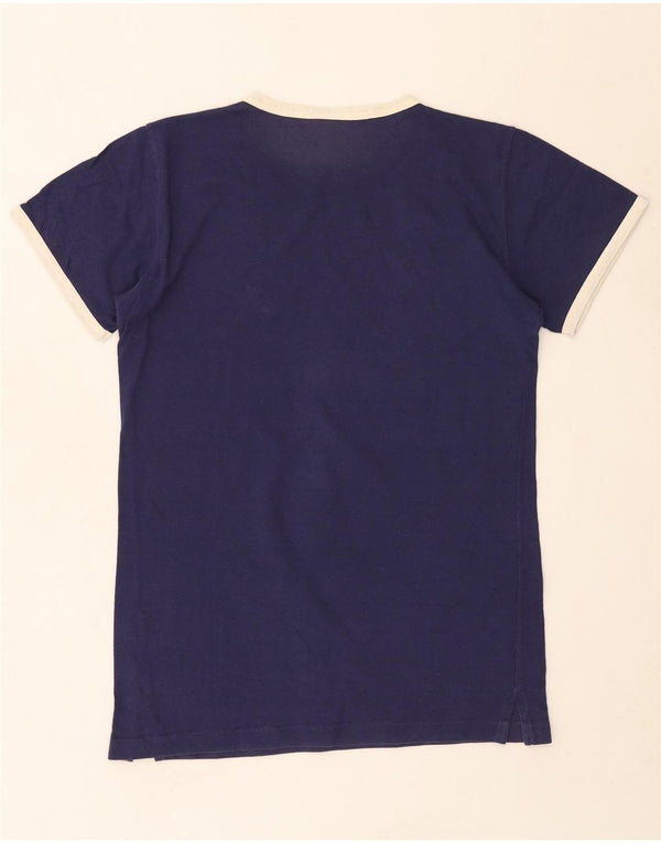 ASICS Womens T-Shirt Top UK 14 Medium Blue Cotton