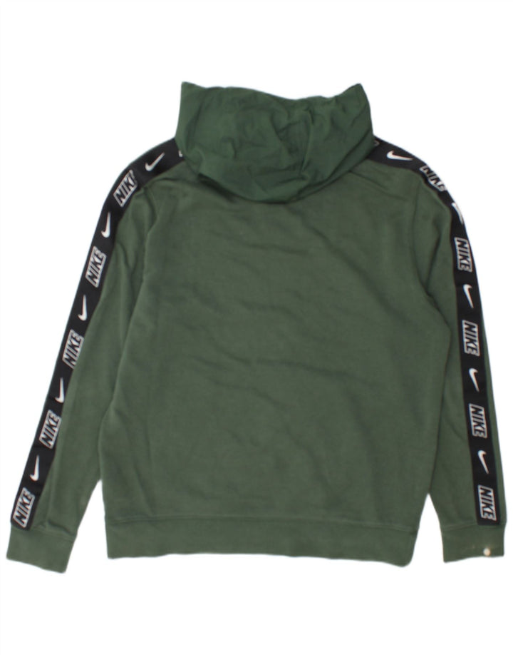 Nike Mens Graphic Hoodie Jumper Medium Green Cotton