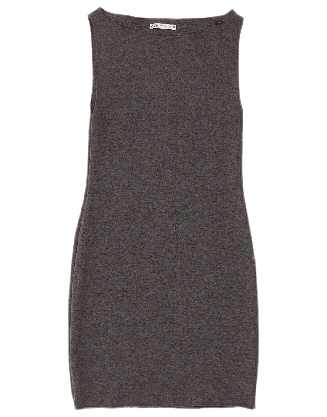 Zara Womens Sleeveless Sheath Dress UK 12 Medium Grey Viscose