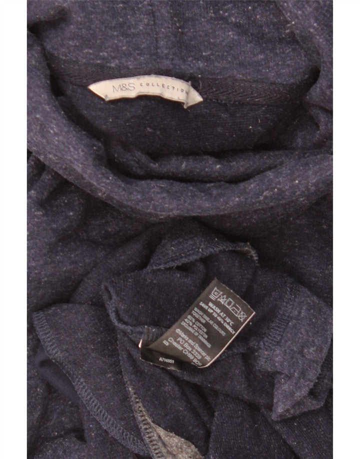 Marks & Spencer Womens Sweatshirt Jumper UK 10 Small Navy Blue Flecked