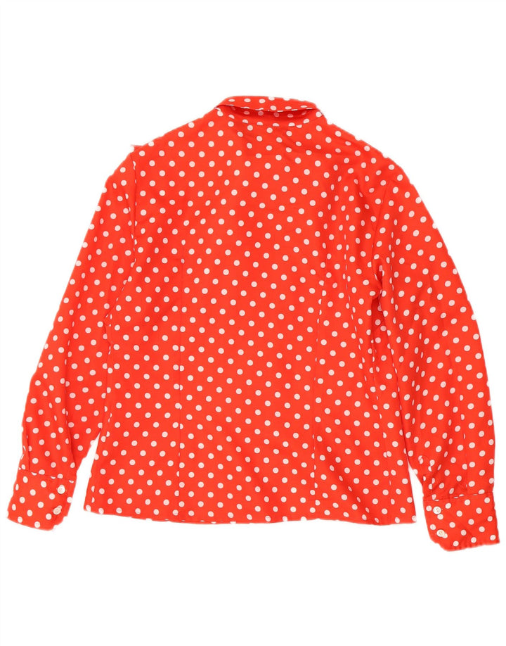 Vintage Womens Front Tie Shirt Blouse IT 48 XL Red Polka Dot
