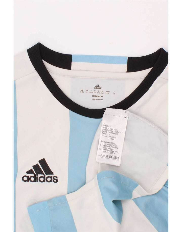 Adidas Climacool T-Shirt für Jungen, 13–14 Jahre, blau gestreift, Polyester