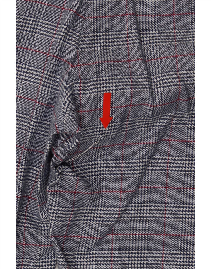 Massimo Dutti Damen Chinohose EU 38 Small W30 L26 Blauer Hahnentritt