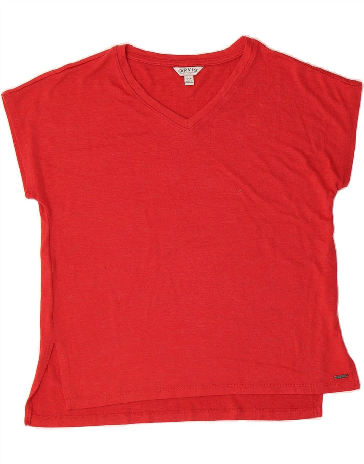 ORVIS Womens Oversized T-Shirt Top UK 10 Small Red Vintage Orvis and Second-Hand Orvis from Messina Hembry 