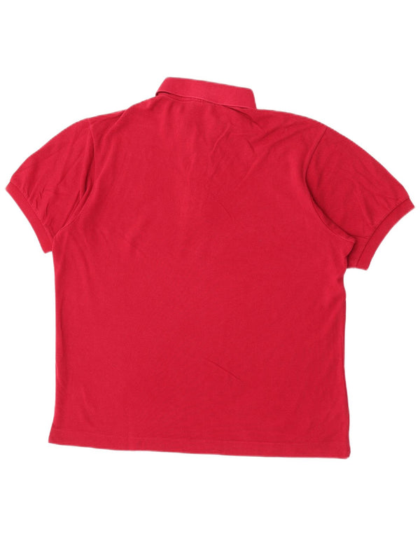 LACOSTE Mens Polo Shirt Size 5 Large Burgundy Cotton