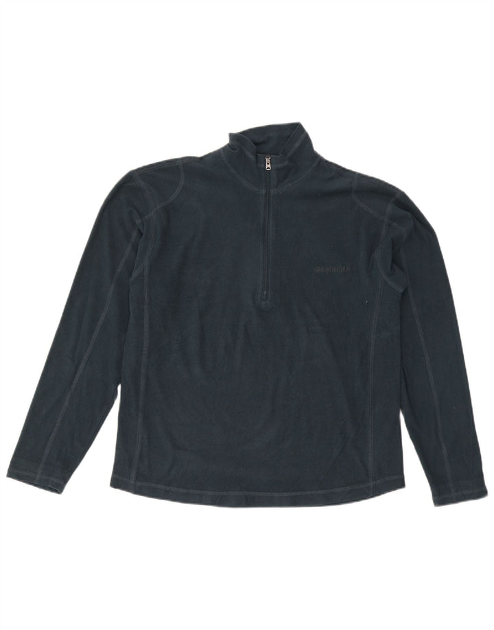 Columbia Mens Zip Neck Fleece Jumper Small Green Polyester