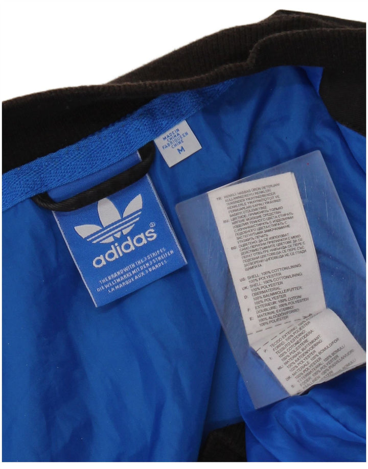 Adidas Mens Graphic Varsity Jacket UK 38 Medium Black Colourblock Cotton