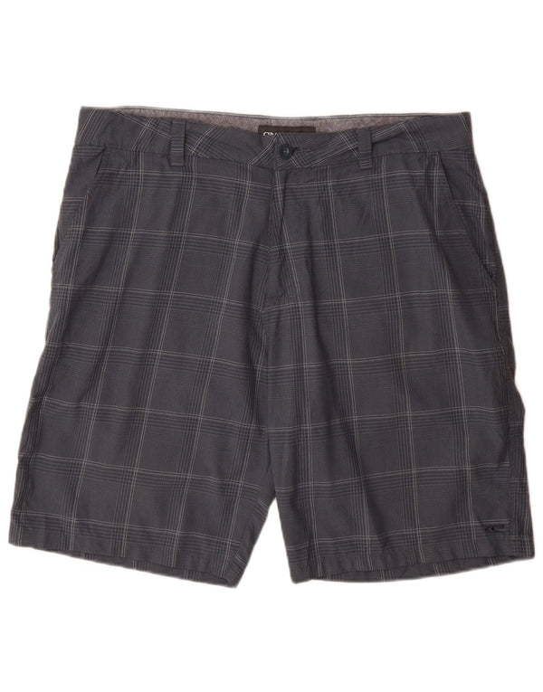 O'Neill Mens Chino Shorts W36 Large  Navy Blue Check Polyester