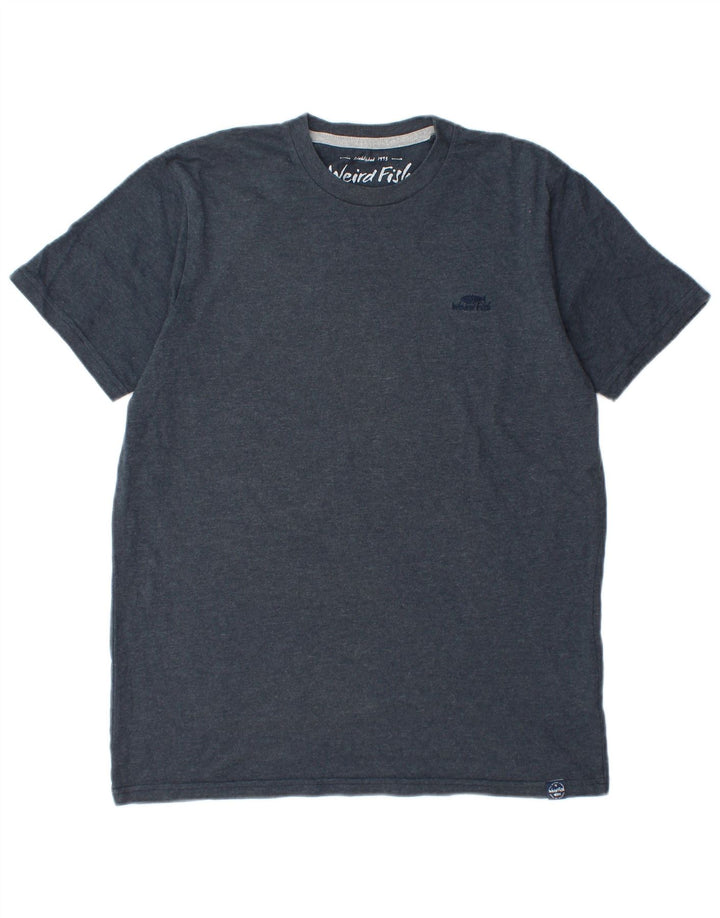 T-shirt da uomo Weird Fish Top in cotone blu navy medio