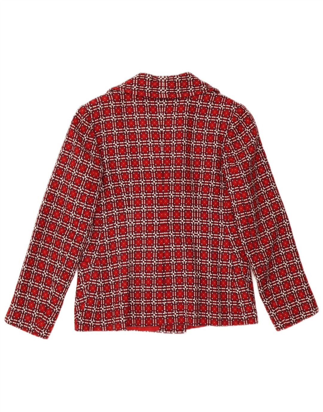 VINTAGE Womens Double Breasted Blazer Jacket UK 6 XS Red Check