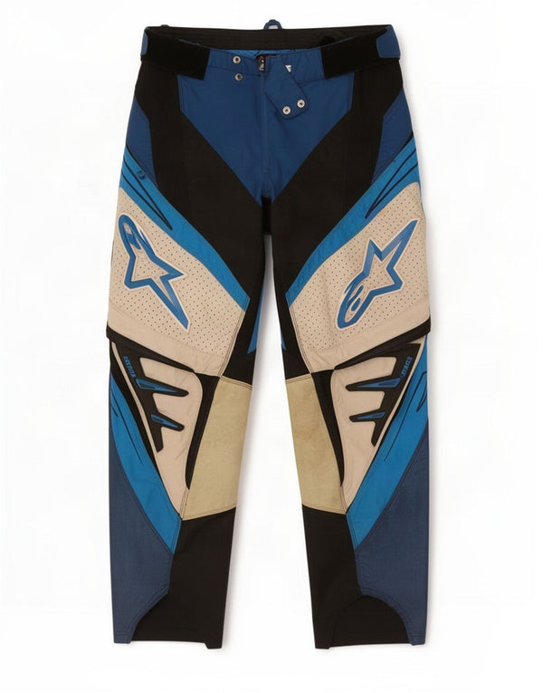 Мужские брюки Alpinestars Moto Racer с рисунком W34 L28 синие, нейлон с цветными блоками
